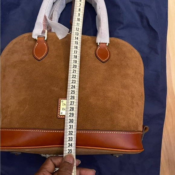 Dooney & Bourke Tan and Brown Suede Satchel - Picture 4 of 7